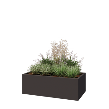 Pflanzkübel aus Stahl - Rechteckig - 120 x 60 x 40 cm - Andere RAL farbe - Mit Bodenplatte