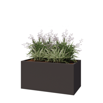 Pflanzkübel aus Stahl - Rechteckig - 120 x 60 x 60 cm - RAL7016 matte (anthrazitgrau) - Mit Bodenplatte