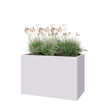 Pflanzkübel aus Stahl - Rechteckig - 120 x 60 x 80 cm - RAL9010 matte (weiß) - Ohne Bodenplatte