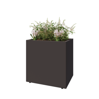 Pflanzkübel aus Stahl - Rechteckig - 80 x 60 x 80 cm - Andere RAL farbe - Mit Bodenplatte - Mit Füßen