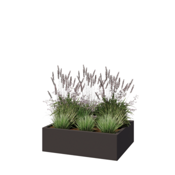 Pflanzkübel aus Stahl - Rechteckig - 100 x 80 x 30 cm - RAL7016 matte (anthrazitgrau) - Ohne Bodenplatte