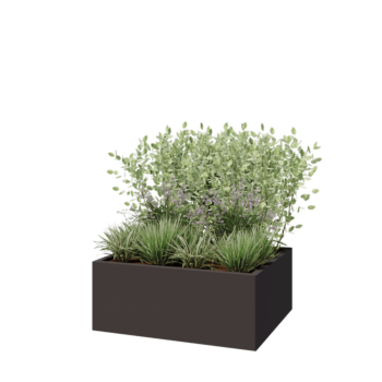 Pflanzkübel aus Stahl - Rechteckig - 100 x 80 x 40 cm - RAL7016 matte (anthrazitgrau) - Ohne Bodenplatte