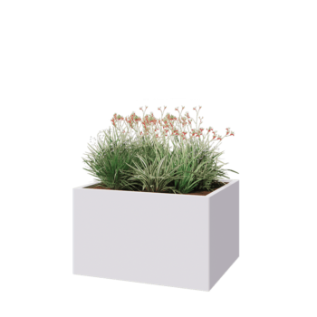 Pflanzkübel aus Stahl - Rechteckig - 100 x 80 x 60 cm - RAL9010 matte (weiß) - Ohne Bodenplatte