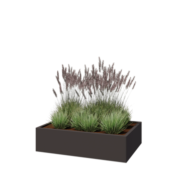 Pflanzkübel aus Stahl - Rechteckig - 120 x 80 x 30 cm - RAL7016 matte (anthrazitgrau) - Ohne Bodenplatte