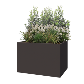 Pflanzkübel aus Stahl - Rechteckig - 120 x 80 x 80 cm - Andere RAL farbe - Mit Bodenplatte
