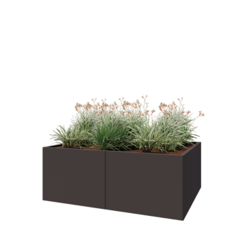 Hochbeet XXL aus Stahl - Rechteckig - 160 x 120 x 60 cm - RAL7016 matte (anthrazitgrau) - Mit Bodenplatte