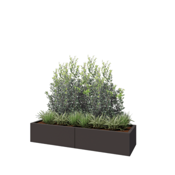 Hochbeet XXL aus Stahl - Rechteckig - 160 x 50 x 30 cm - RAL7016 matte (anthrazitgrau) - Ohne Bodenplatte