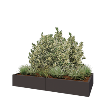 Hochbeet XXL aus Stahl - Rechteckig - 200 x 100 x 30 cm - RAL7016 matte (anthrazitgrau) - Ohne Bodenplatte