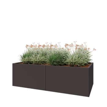 Hochbeet XXL aus Stahl - Rechteckig - 200 x 100 x 60 cm - RAL7016 matte (anthrazitgrau) - Mit Bodenplatte