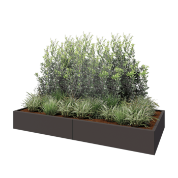 Hochbeet XXL aus Stahl - Rechteckig - 240 x 100 x 30 cm - Andere RAL farbe - Mit Bodenplatte