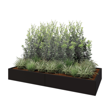 Hochbeet XXL aus Stahl - Rechteckig - 240 x 100 x 30 cm - RAL9005 matte (schwarz) - Ohne Bodenplatte