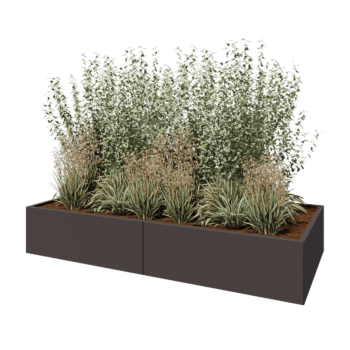 Hochbeet XXL aus Stahl - Rechteckig - 240 x 100 x 40 cm - Andere RAL farbe - Mit Bodenplatte