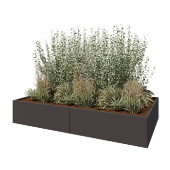 Hochbeet XXL aus Stahl - Rechteckig - 240 x 120 x 40 cm - Andere RAL farbe - Mit Bodenplatte