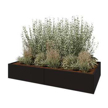 Hochbeet XXL aus Stahl - Rechteckig - 240 x 120 x 40 cm - RAL9005 matte (schwarz) - Ohne Bodenplatte