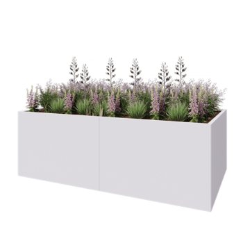 Hochbeet XXL aus Stahl - Rechteckig - 240 x 120 x 80 cm - RAL9010 matte (weiß) - Ohne Bodenplatte