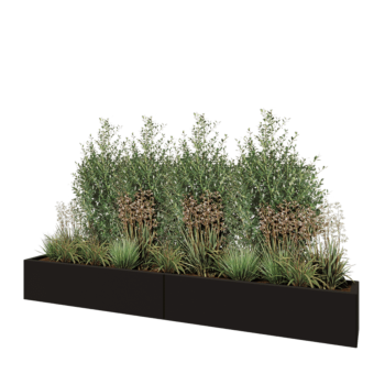 Hochbeet XXL aus Stahl - Rechteckig - 240 x 30 x 30 cm - RAL9005 matte (schwarz) - Ohne Bodenplatte