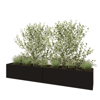 Hochbeet XXL aus Stahl - Rechteckig - 240 x 40 x 40 cm - RAL9005 matte (schwarz) - Mit Bodenplatte