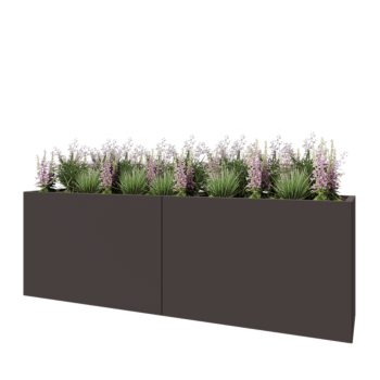 Hochbeet XXL aus Stahl - Rechteckig - 240 x 50 x 80 cm - Andere RAL farbe - Mit Bodenplatte