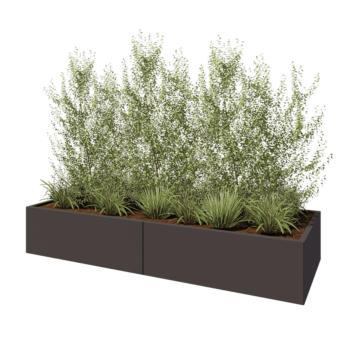 Hochbeet XXL aus Stahl - Rechteckig - 240 x 80 x 40 cm - Andere RAL farbe - Mit Bodenplatte