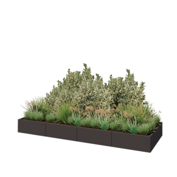 Hochbeet XXL aus Stahl - Rechteckig - 320 x 100 x 30 cm - Andere RAL farbe - Mit Bodenplatte