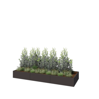 Hochbeet XXL aus Stahl - Rechteckig - 360 x 120 x 40 cm - RAL7016 matte (anthrazitgrau) - Ohne Bodenplatte