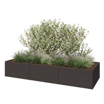 Hochbeet XXL aus Stahl - Rechteckig - 360 x 120 x 60 cm - Andere RAL farbe - Ohne Bodenplatte