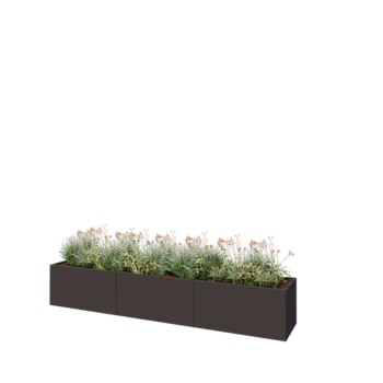 Hochbeet XXL aus Stahl - Rechteckig - 360 x 60 x 60 cm - RAL7016 matte (anthrazitgrau) - Ohne Bodenplatte