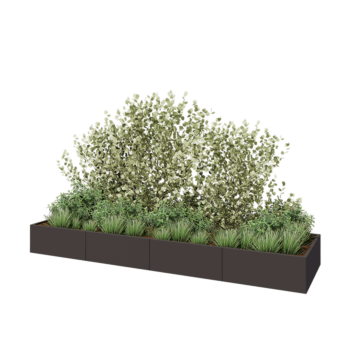 Hochbeet XXL aus Stahl - Rechteckig - 400 x 100 x 40 cm - Andere RAL farbe - Ohne Bodenplatte