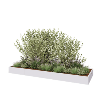 Hochbeet XXL aus Stahl - Rechteckig - 400 x 120 x 30 cm - RAL9010 matte (weiß) - Ohne Bodenplatte