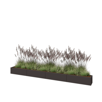 Hochbeet XXL aus Stahl - Rechteckig - 400 x 30 x 30 cm - RAL7016 matte (anthrazitgrau) - Ohne Bodenplatte