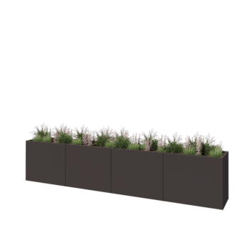 Hochbeet XXL aus Stahl - Rechteckig - 400 x 50 x 80 cm - Andere RAL farbe - Mit Bodenplatte