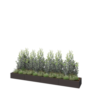 Hochbeet XXL aus Stahl - Rechteckig - 400 x 60 x 30 cm - RAL7016 matte (anthrazitgrau) - Ohne Bodenplatte