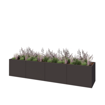 Hochbeet XXL aus Stahl - Rechteckig - 400 x 80 x 80 cm - RAL7016 matte (anthrazitgrau) - Ohne Bodenplatte