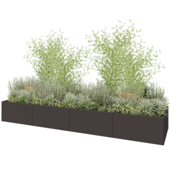 Hochbeet XXL aus Stahl - Rechteckig - 480 x 120 x 60 cm - Andere RAL farbe - Ohne Bodenplatte