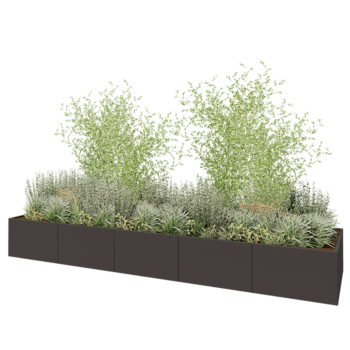 Hochbeet XXL aus Stahl - Rechteckig - 500 x 120 x 80 cm - RAL7016 matte (anthrazitgrau) - Ohne Bodenplatte