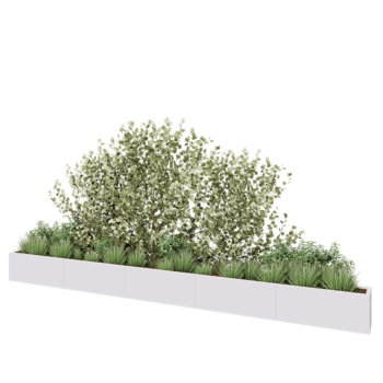 Hochbeet XXL aus Stahl - Rechteckig - 500 x 30 x 40 cm - RAL9010 matte (weiß) - Mit Bodenplatte