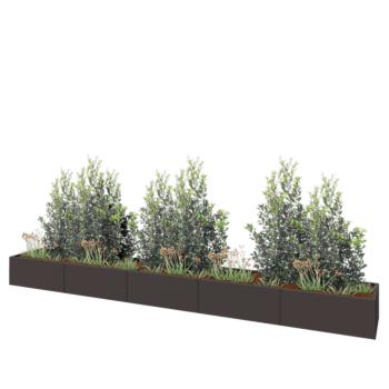 Hochbeet XXL aus Stahl - Rechteckig - 500 x 60 x 40 cm - RAL7016 matte (anthrazitgrau) - Ohne Bodenplatte