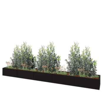 Hochbeet XXL aus Stahl - Rechteckig - 500 x 60 x 40 cm - RAL9005 matte (schwarz) - Ohne Bodenplatte