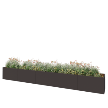 Hochbeet XXL aus Stahl - Rechteckig - 500 x 60 x 60 cm - RAL7016 matte (anthrazitgrau) - Ohne Bodenplatte