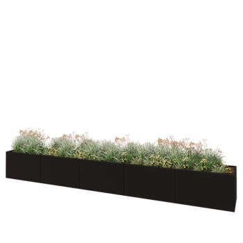 Hochbeet XXL aus Stahl - Rechteckig - 500 x 60 x 60 cm - RAL9005 matte (schwarz) - Ohne Bodenplatte