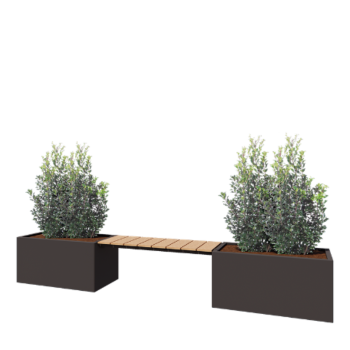 Pflanzkübel aus Stahl - Rechteckig - 321,2 x 50 x 50 cm - RAL7016 matte (anthrazitgrau) - Ohne Bodenplatte - Mit Gartenbank Pflanzkübel aus Stahl - Rechteckig - 321,2 x 50 x 50 cm - RAL7016 matte (anthrazitgrau) - Ohne Bodenplatte - Mit Gartenbank