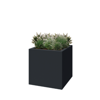 Fiberglas Pflanzkübel - Viereck - 100 x 100 x 100 cm - RAL7021 matte (schwarzgrau) - Mit Boden