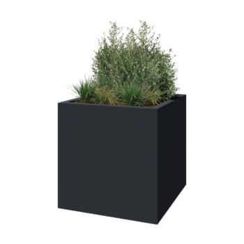 Fiberglas Pflanzkübel - Viereck - 120 x 120 x 120 cm - RAL7021 matte (schwarzgrau) - Mit Boden