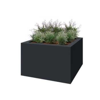 Fiberglas Pflanzkübel - Viereck - 160 x 160 x 100 cm - RAL7021 matte (schwarzgrau) - Mit Boden