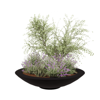 Fiberglas Pflanzkübel - Schale - Ø 153 x 34 cm - RAL9005 matte (Schwarz) - Mit Boden