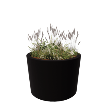 Fiberglas Pflanzkübel - Konisch - Ø 120 x 80 cm - RAL9005 matte (Schwarz) - Mit Boden