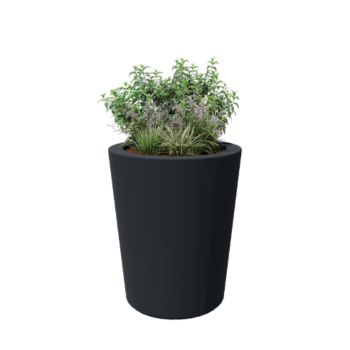 Fiberglas Pflanzkübel - Konisch - Ø 89 x 100 cm - RAL7021 matte (schwarzgrau) - Mit Boden