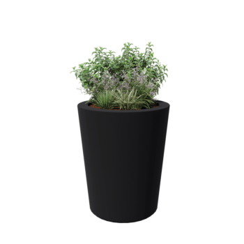 Fiberglas Pflanzkübel - Konisch - Ø 89 x 100 cm - RAL7021 matte (schwarzgrau) - Mit Boden