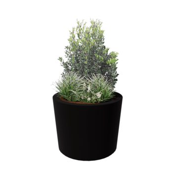 Fiberglas Pflanzkübel - Konisch - Ø 95 x 70 cm - RAL9005 matte (Schwarz) - Mit Boden