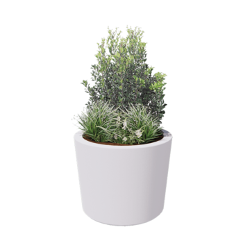 Fiberglas Pflanzkübel - Konisch - Ø 95 x 70 cm - RAL9010 matte (Weiß) - Mit Boden